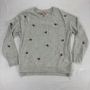 Philosophy Republic Football Print Sweatshirt Gray Womens Large Crew Neck